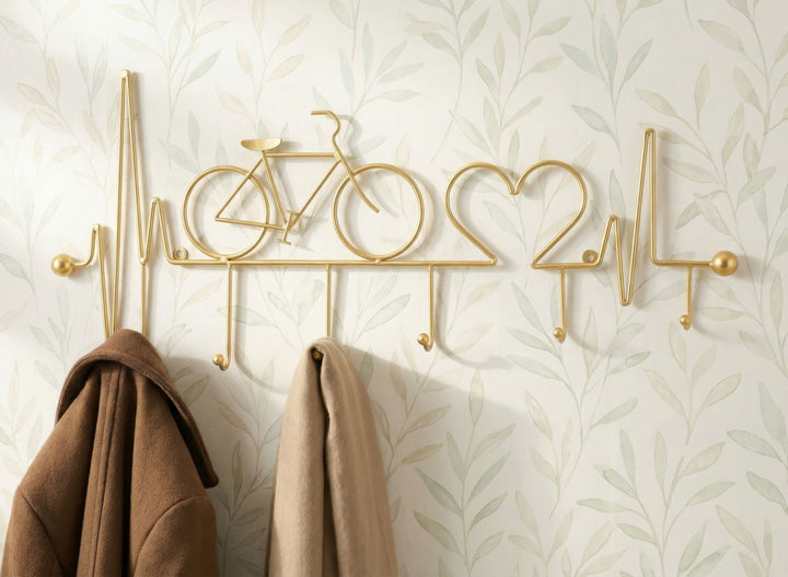 BICYCLE WALL HANGER – Vægophæng i guld (59 x 3,2 x 26,5 cm)