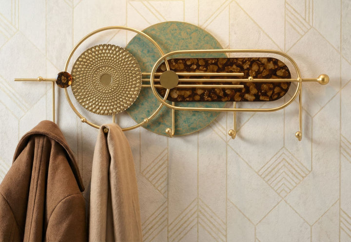 GALAXY WALL HANGER – Vægophæng i guld og grøn (70 x 5,5 x 27,5 cm)