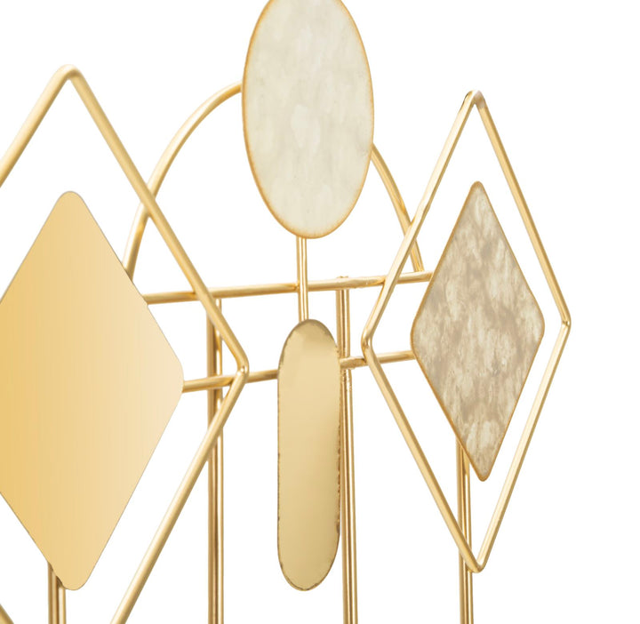 MONDAY WALL HANGER – Vægophæng i guld med spejldetaljer (66,6 x 4,5 x 27,5 cm)