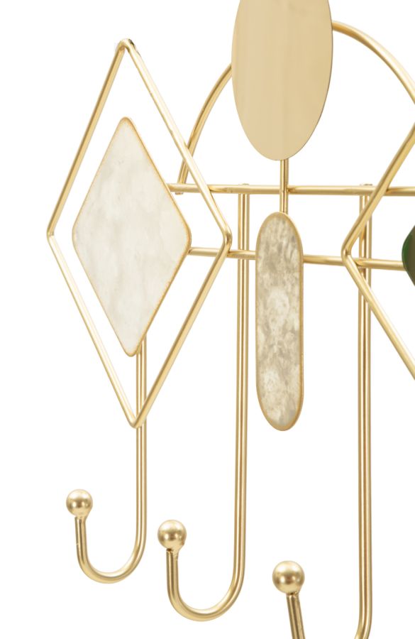 MONDAY WALL HANGER – Vægophæng i guld med spejldetaljer (66,6 x 4,5 x 27,5 cm)