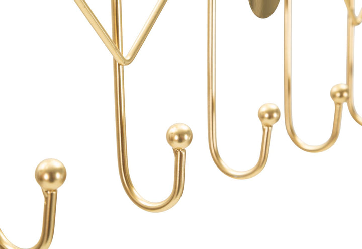 MONDAY WALL HANGER – Vægophæng i guld med spejldetaljer (66,6 x 4,5 x 27,5 cm)
