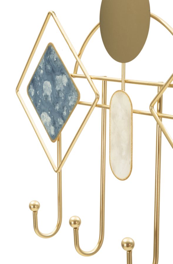 MONDAY WALL HANGER – Vægophæng i blå og guld (66,6 x 4,5 x 27,5 cm)