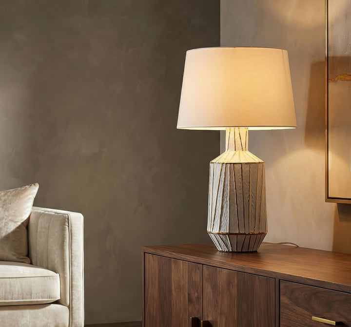 TANGERI TABLE LAMP – Hvid/guld bordlampe (Ø45 x 73 cm)