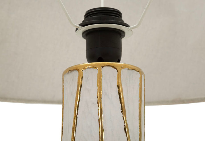 TANGERI TABLE LAMP – Hvid/guld bordlampe (Ø45 x 73 cm)
