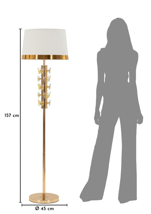 BUTTERFLY FLOOR LAMP – Guld gulvlampe (Ø45 x 157 cm)