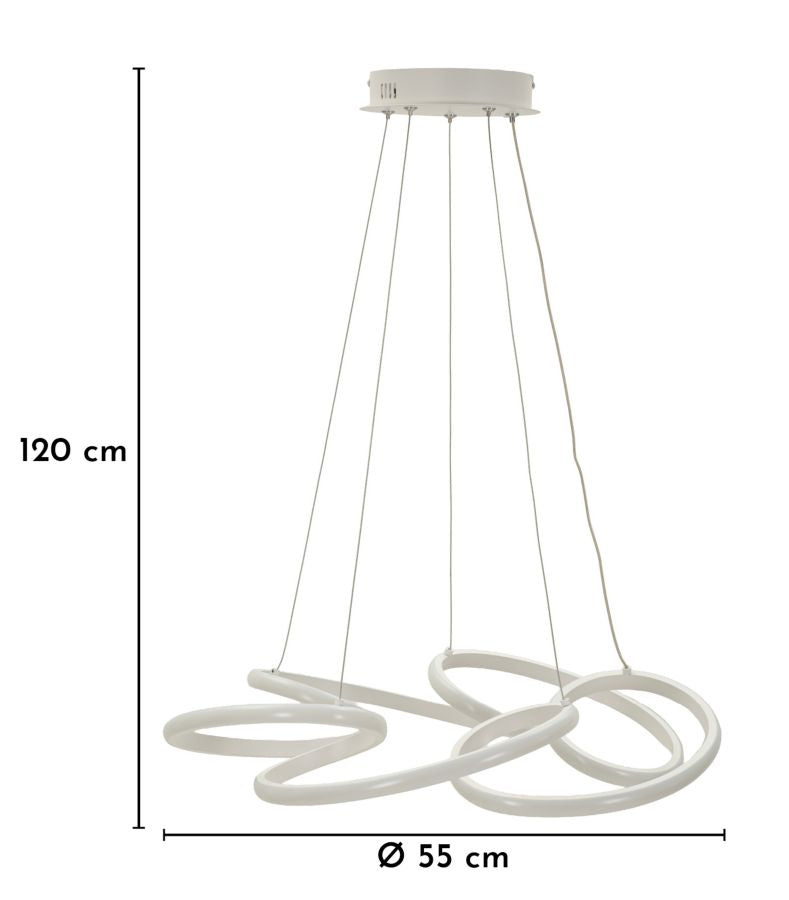 GLOVY LED CEILING LAMP – Hvid pendel (Ø55 x 120 cm)