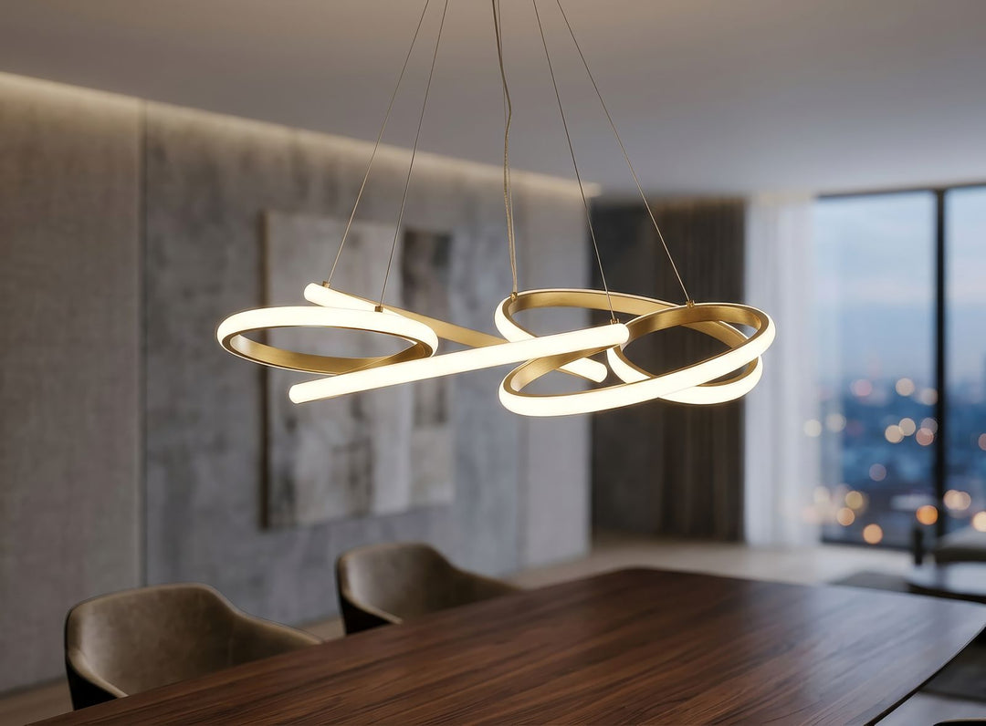 GLOVY LED CEILING LAMP – Pendel i satin guld (Ø55 x 120 cm)