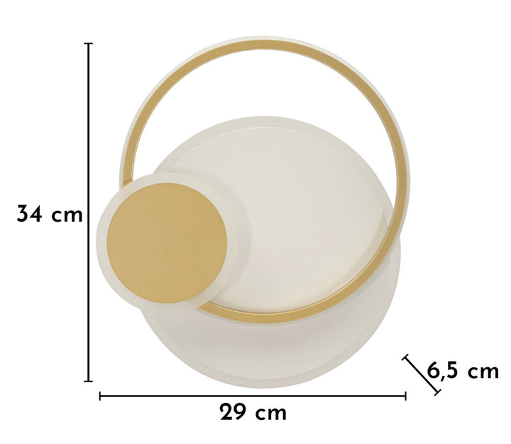 LED WALL LAMP DISH – Væglampe med 3 lysfarver (29 x 6,5 x 34 cm)