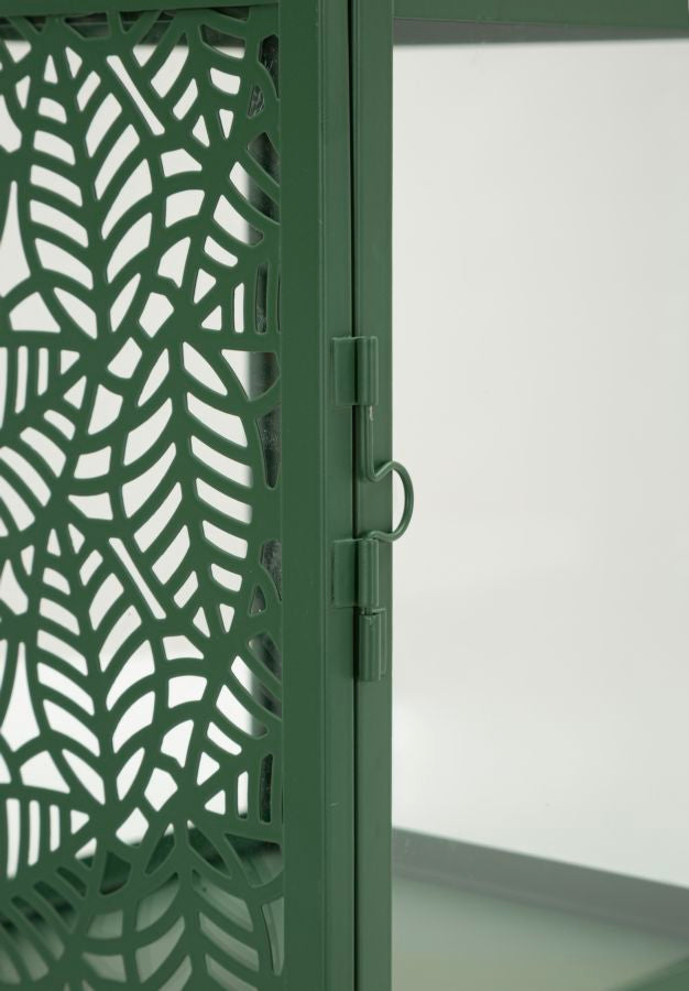 HALL LANTERN – Sæt med 2 lanterner i grøn (15 x 14,5 x 41,5 cm / 15 x 14,5 x 24 cm)