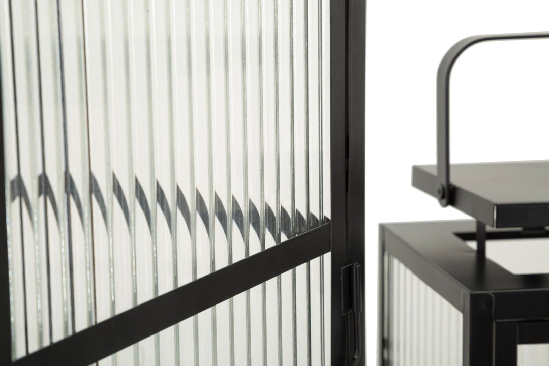 ANDROMEDA LANTERN – Sæt med 3 lanterner i sort metal