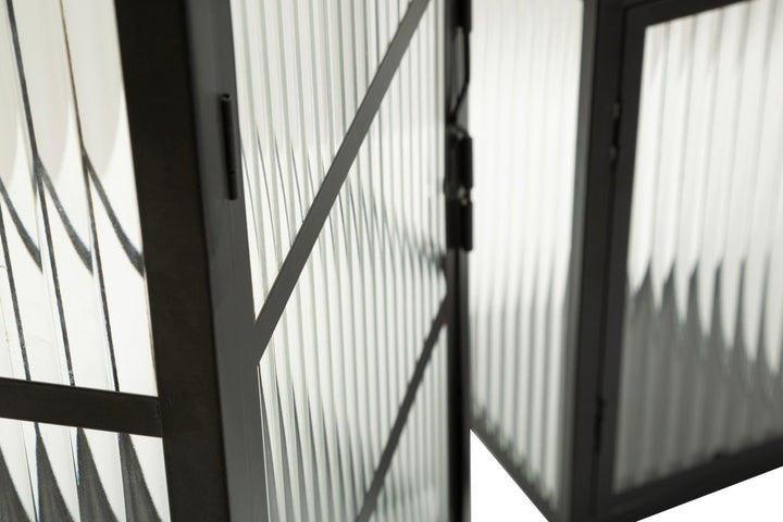 ANDROMEDA LANTERN – Sæt med 3 lanterner i sort metal