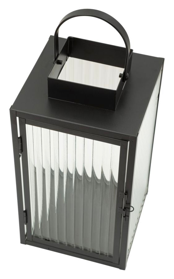 SIMPLY LANTERN – Sort metal lanterne (15,5 x 15,5 x 28,5 cm)