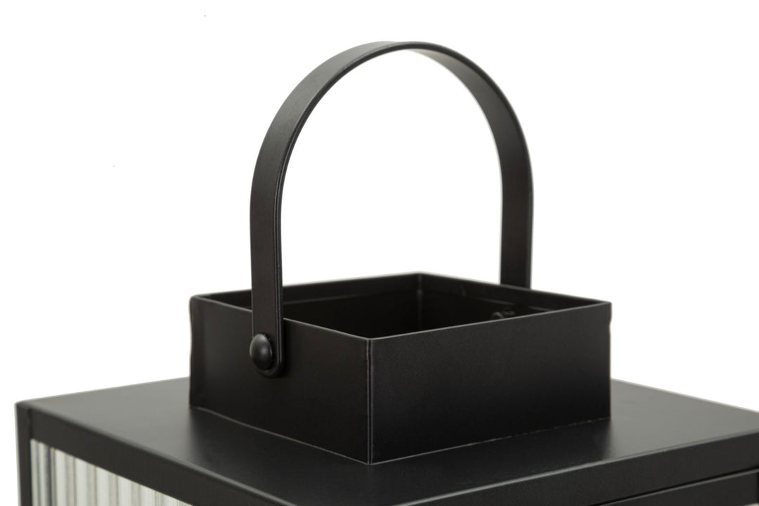 SIMPLY LANTERN – Sort metal lanterne (15,5 x 15,5 x 28,5 cm)