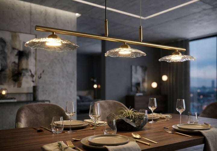 EMILY 3 LIGHT CEILING LAMP – Loftlampe i grå glas (100 x 24 x 18 cm)