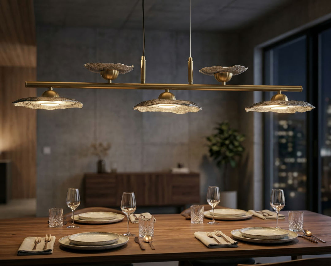 EMILY 5 LIGHT CEILING LAMP – Loftlampe i grå glas (100 x 24 x 18 cm)