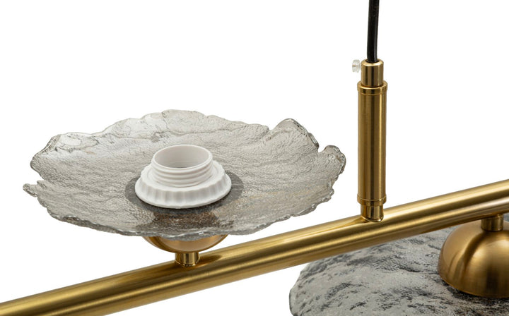 EMILY 5 LIGHT CEILING LAMP – Loftlampe i grå glas (100 x 24 x 18 cm)