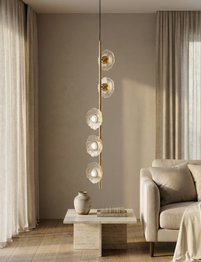 EMILY VERTICAL CEILING LAMP – Pendel i glas (15 x 16 x 110 cm)