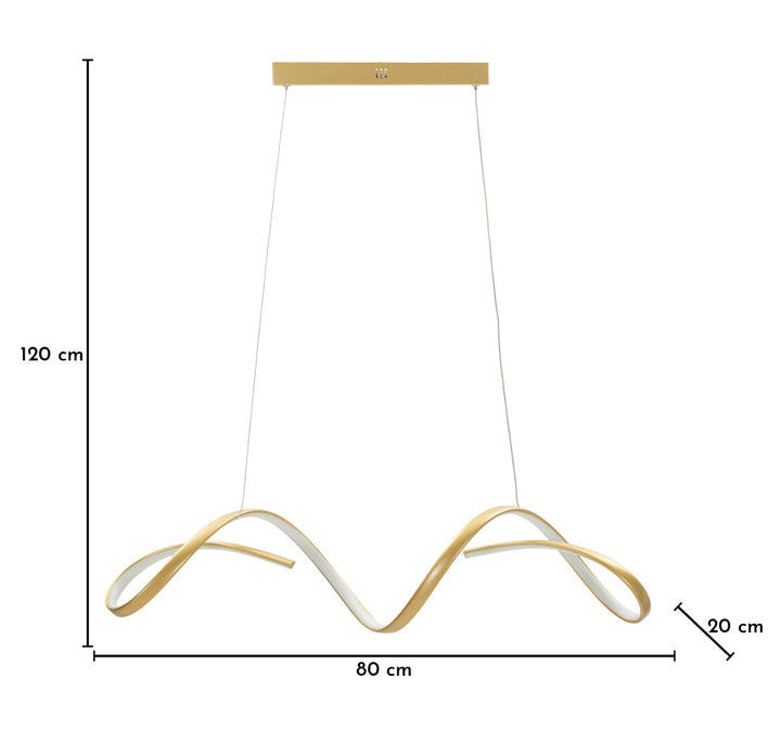 LED CEILING LAMP – Pendel i guld (80 x 20 x 120 cm)