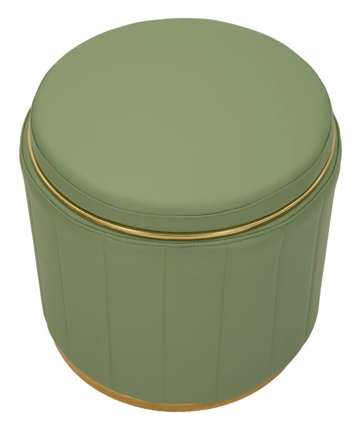LONDON PUF MED OPBEVARING – Grøn (Ø46,5 x 44 cm)