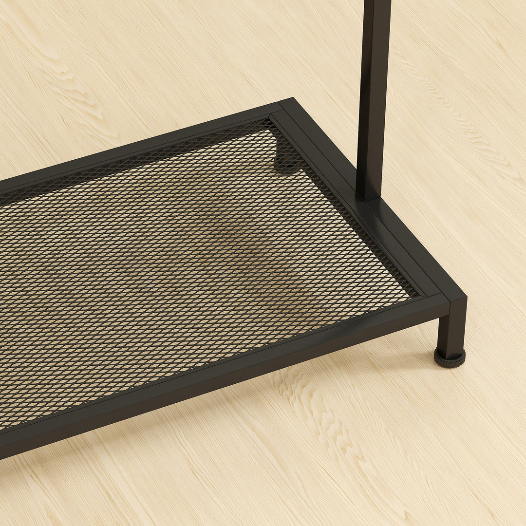 Knagerække, tøjstativ med tøjstang, skohylde opbevaring anti-tip eg