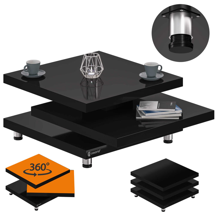 Sofabord New York 60x60 cm sort højglans