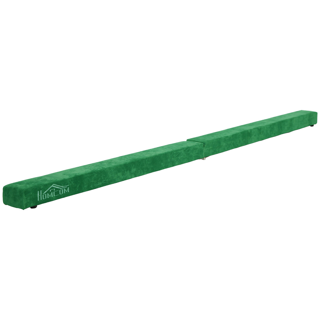 Sammenklappelig balancebom, skridsikker, ruskindsbetræk, robust træ, 210 x 10 x 6,5 cm, blå