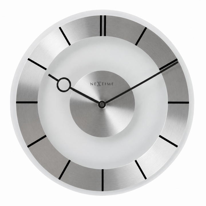 Vægur - 31 cm - Aluminium - Glas - 'Retro'