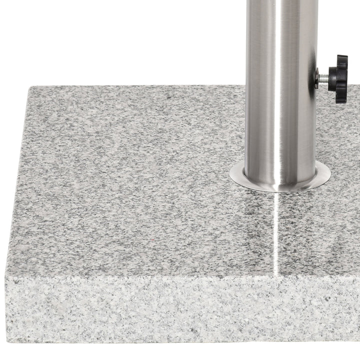 Parasolfod i rustfrit stål med håndtag, halvrund, paraplyholder, paraplyvægt til parasoller Ø3,8-Ø4,8 cm, til altan, terrasse, have, grå