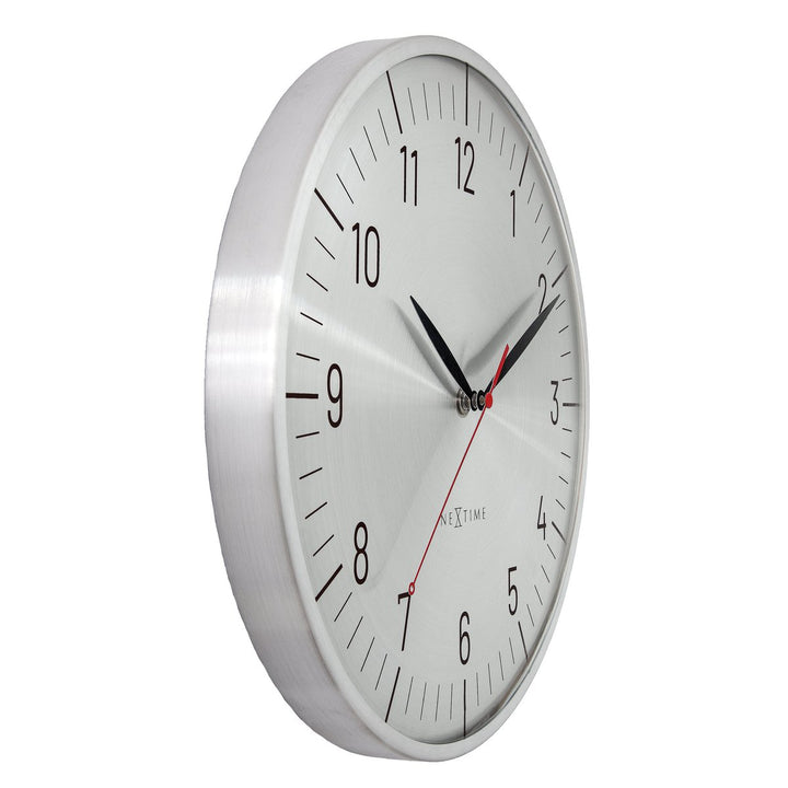 Vægur 30,5 cm-Silent-Dome-linse-Aluminium(urkasse og urskive)-NeXtime 'Frankfurt'