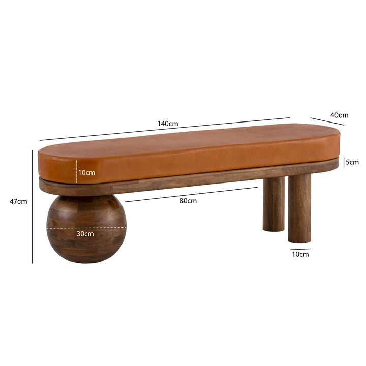Måldiagram for entrébænk 140 x 47 x 40 cm