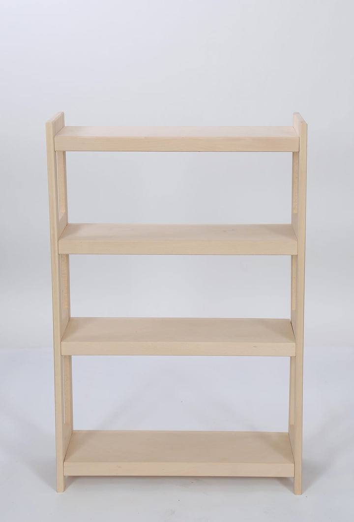 Bogreol i bøgetræ, 4 hylder, 107x60x25 cm