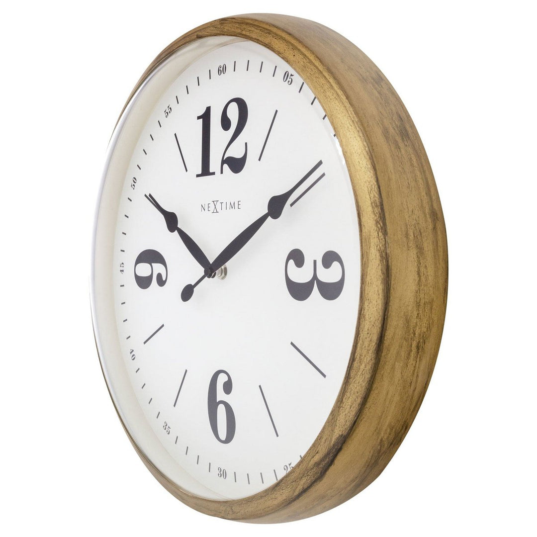 Vægur 39cm - Lydløs - Hvid - Metal - "Classic"