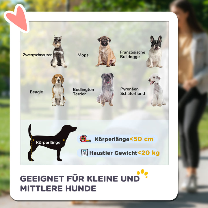 Hundeklapvogn op til 20 kg sammenklappelig 3 sidelommer 102 cm x 62 cm x 105 cm grå