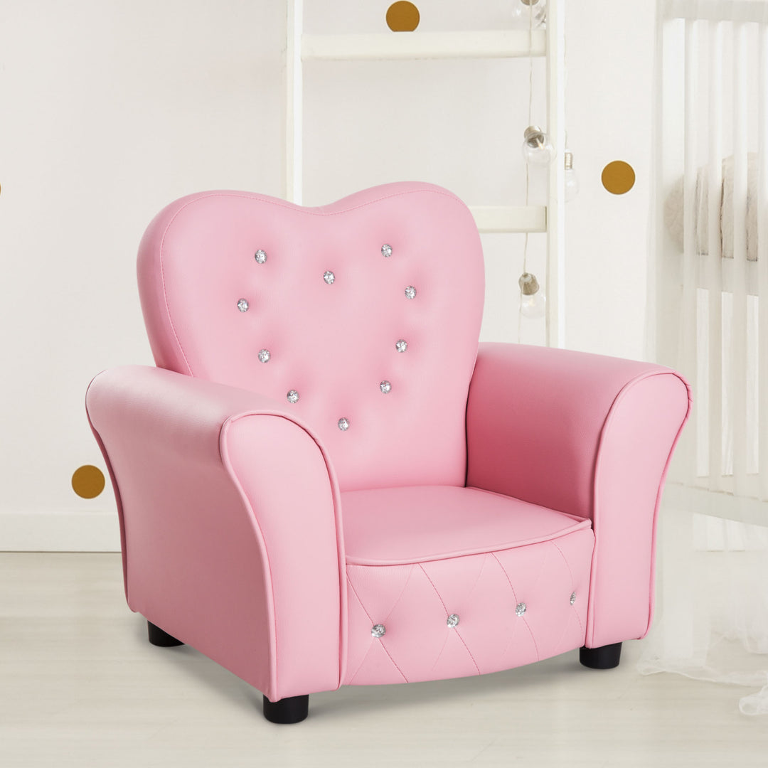 Børnesofa børnestol prinsesse minisofa børneværelsessofa hjerteformet pink l59 x b41,5 x h49 cm