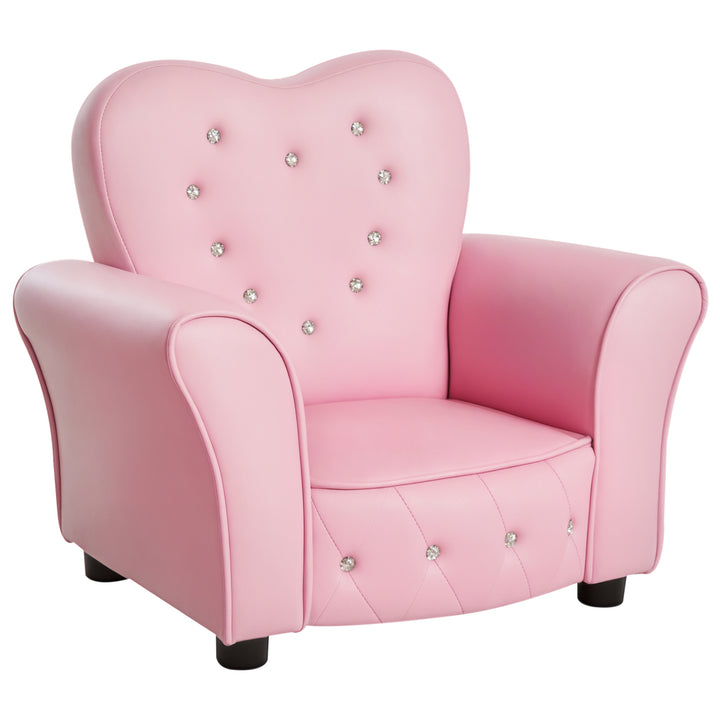 Børnesofa børnestol prinsesse minisofa børneværelsessofa hjerteformet pink l59 x b41,5 x h49 cm