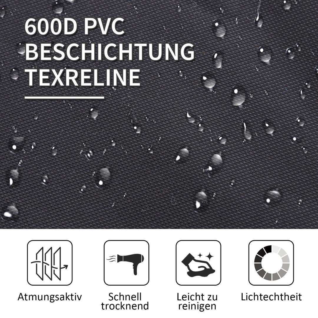 Feltseng, campingseng, foldbar, vejrbestandig, inklusive bæretaske, 190 x 68 x 52 cm, sort