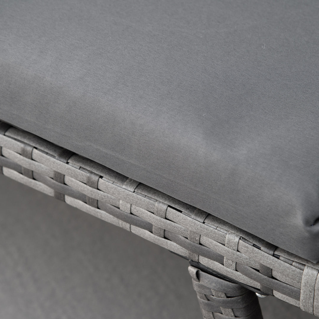 Polyrattan havesofa 2-personers havemøbler lounge sofa havebænk havelænestol sammenklappelige armlæn stålgrå 129 x 63 x 67 cm