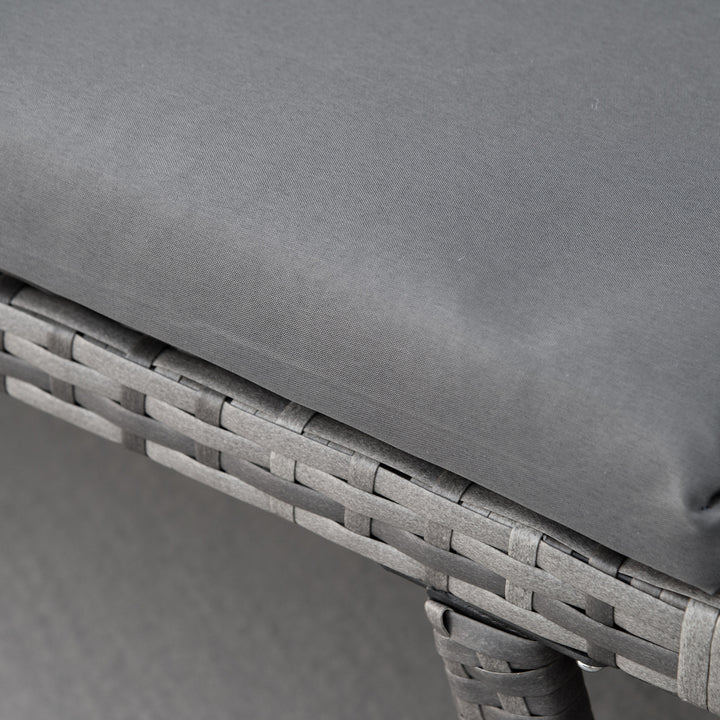 Polyrattan havesofa 2-personers havemøbler lounge sofa havebænk havelænestol sammenklappelige armlæn stålgrå 129 x 63 x 67 cm