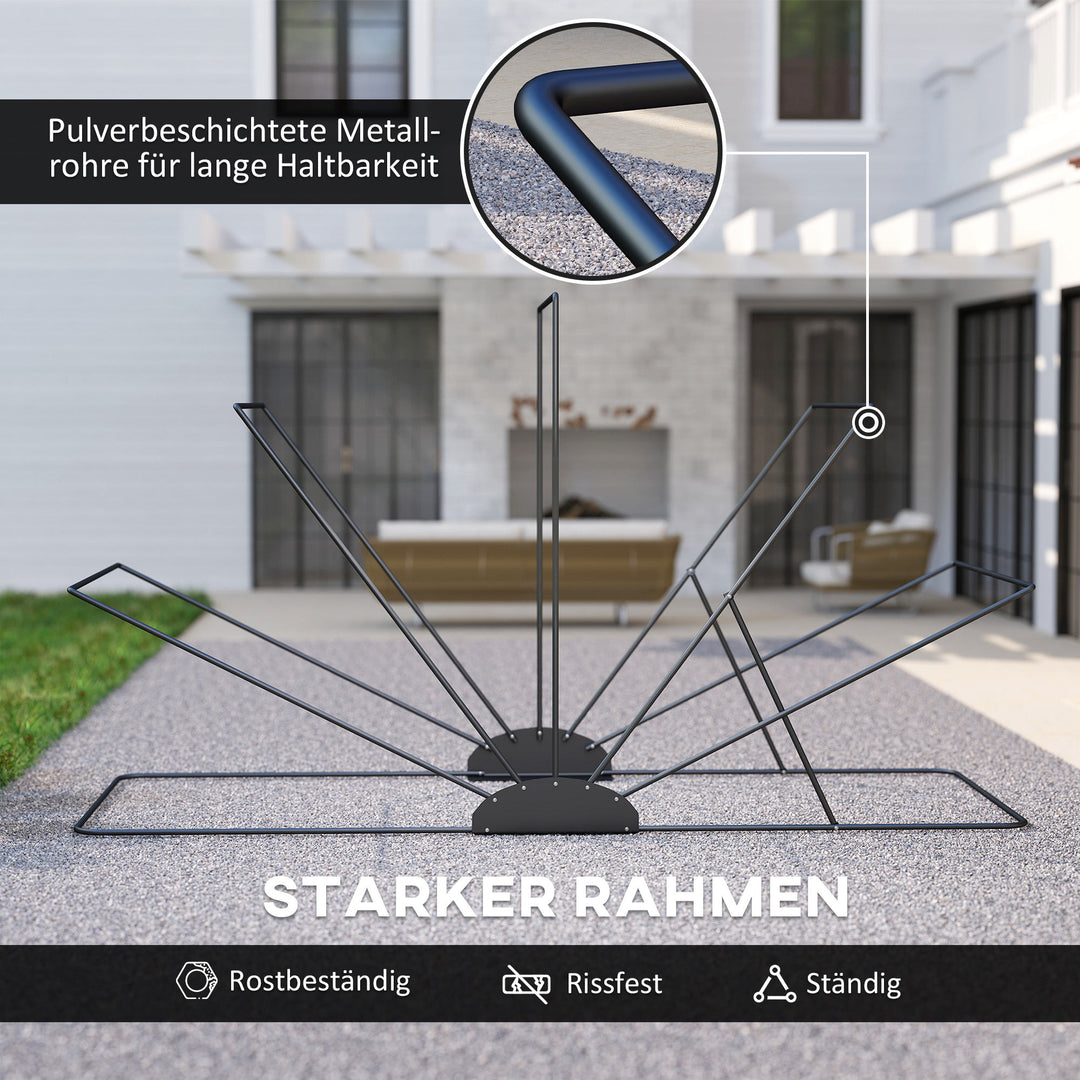 Motorcykelovertræk foldbart udendørs, xxl 345x135x191 cm, sort