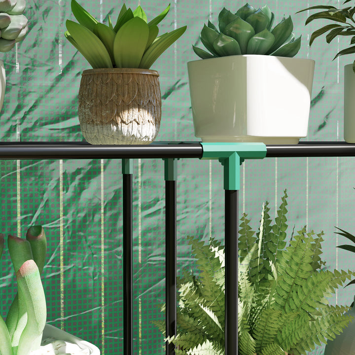 Drivhus med 3-lags hylde, uv-bestandig plastikdør, rulledør, 100 x 40 x 150 cm, grøn