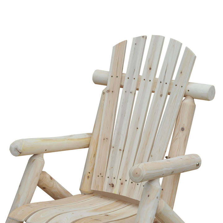 Adirondack havestol, havelænestol, træstol, høj ryg med armlæn, fyrretræ, naturlig, 83 x 68 x 101 cm