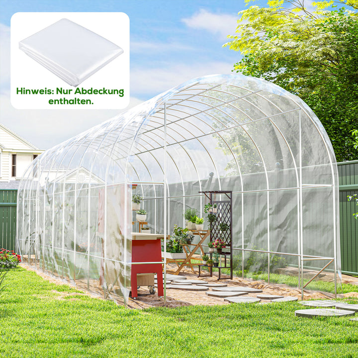 Drivhusoverdækning, plastikplanteoverdækning, uv-resistent, vandtæt, 8 x 10 m