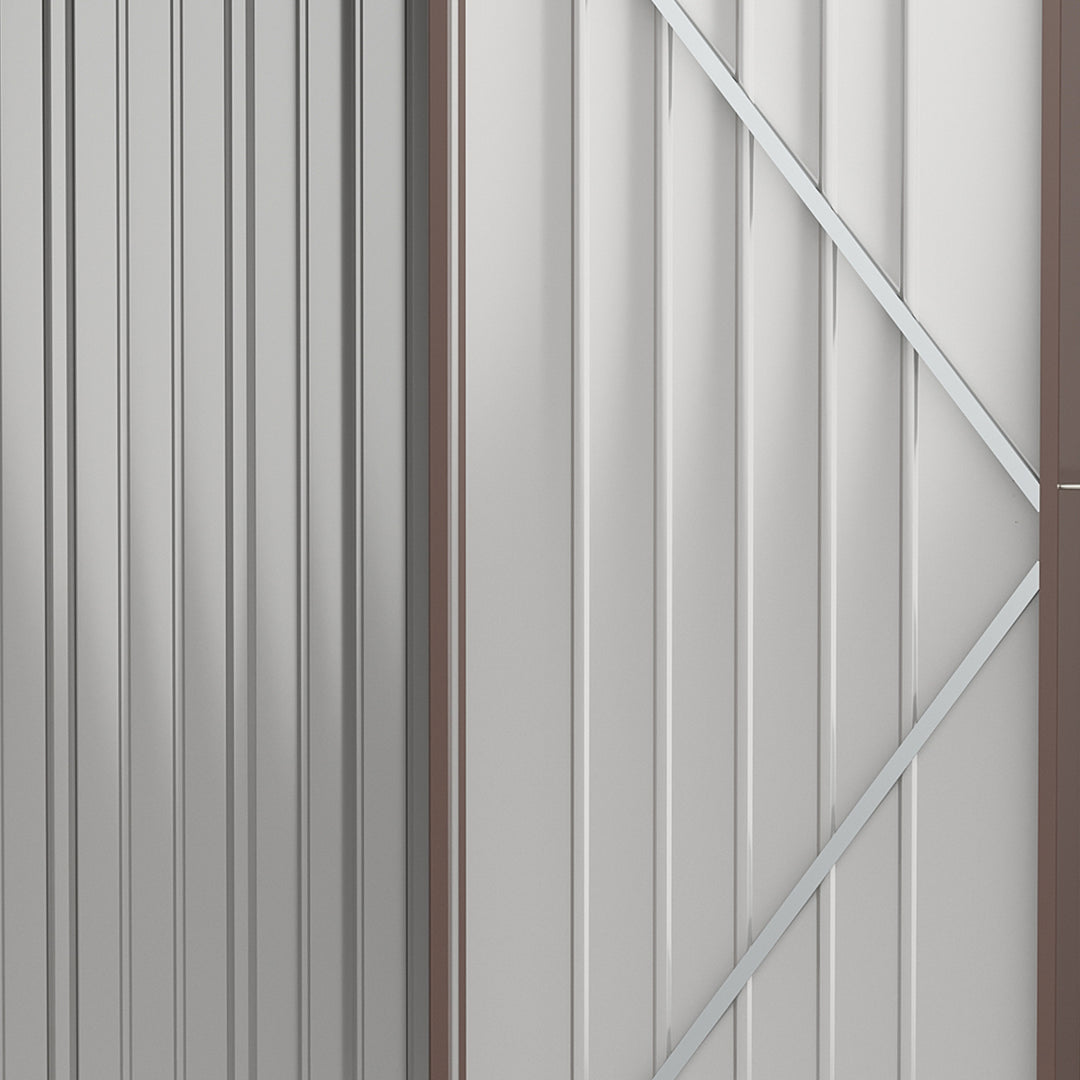 Redskabsskur 1,34 m² redskabsskab med hultag, aflåseligt haveskur af galvaniseret stål 161,5 x 94,5 x 196 cm brun