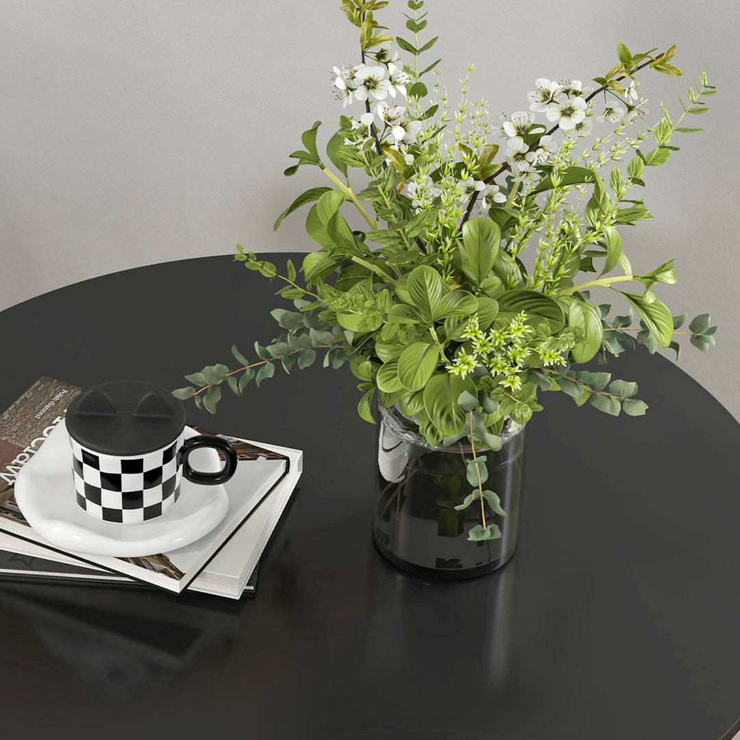 Spisebord køkkenbord rundbord, moderne design, 78 cm x 78 cm x 75 cm, sort