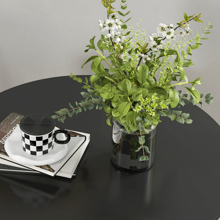 Spisebord køkkenbord rundbord, moderne design, 78 cm x 78 cm x 75 cm, sort