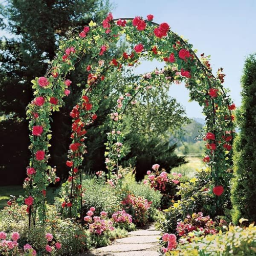 7,9 fod (ca. 2,4 m) høj havebue, espalier, buet ballonbue, klatreplante, metalrørsbue