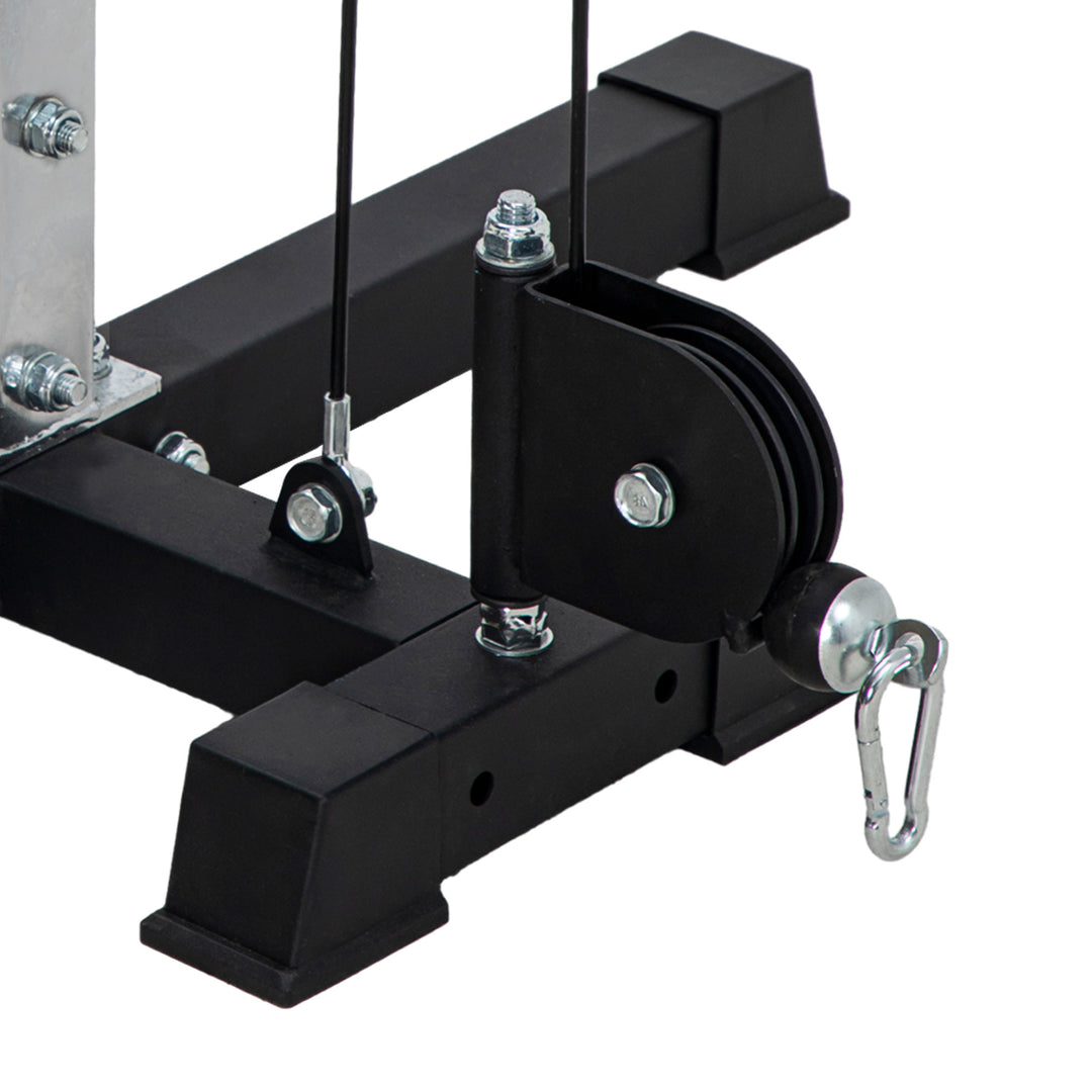 Crossover fitness rack, kabeltræksystem, til 1 eller 2 personer, stål, plastik, sort