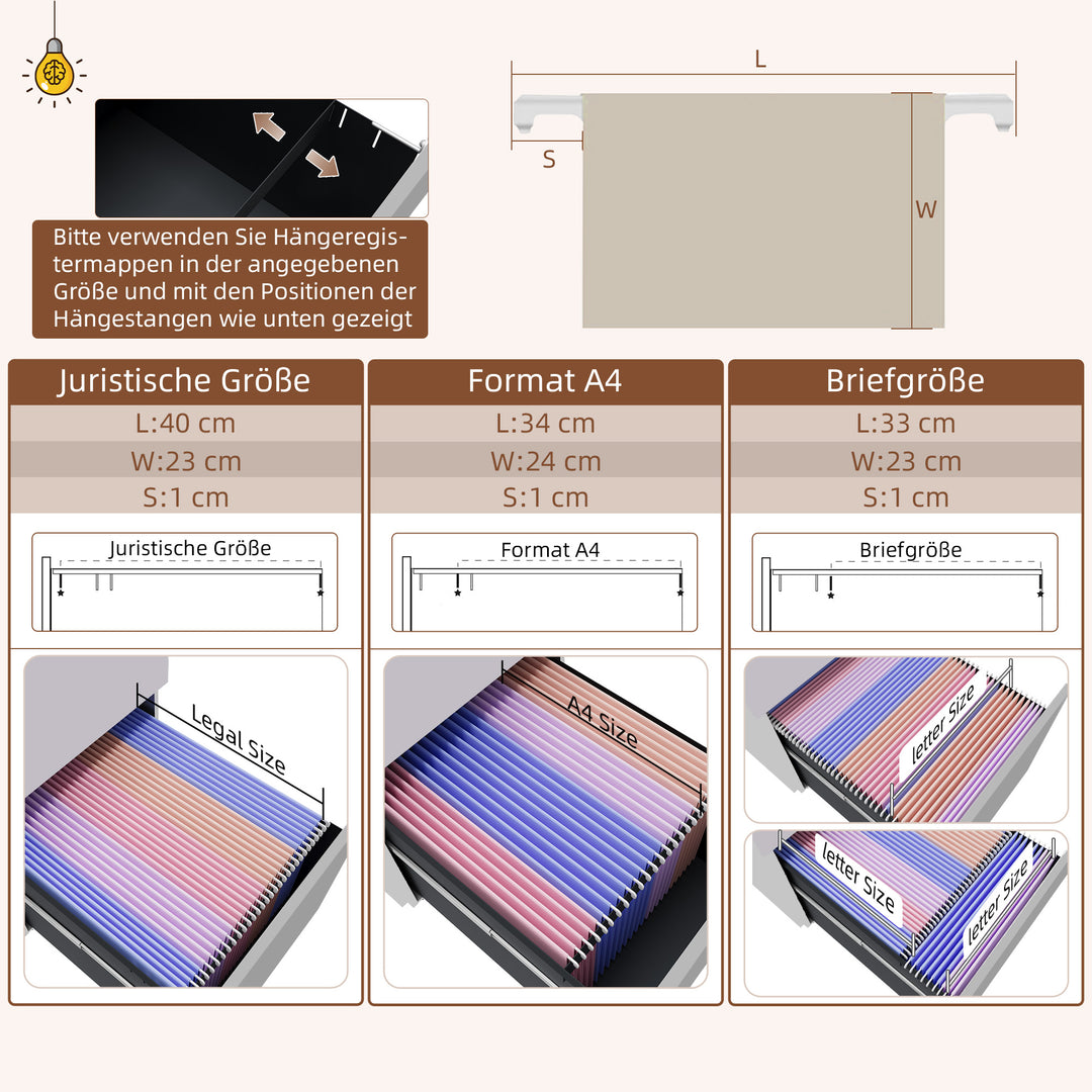 Mobilt arkivskab, 3 skuffer, aflåseligt, rulleligt, 37 cm x 43,5 cm x 60 cm, hvidt