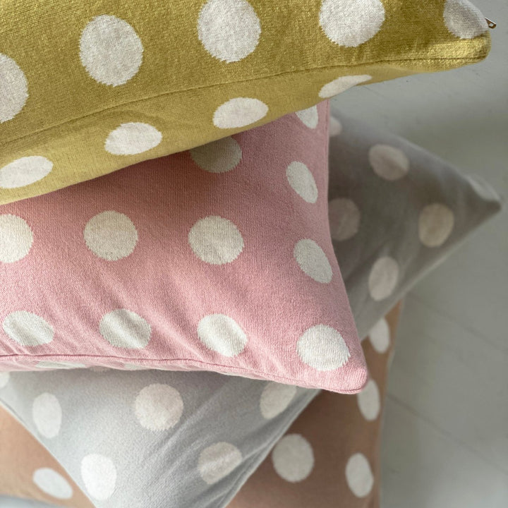 Astrid Pillow-Cover Olive, Soft Jacquard strikket bomuld