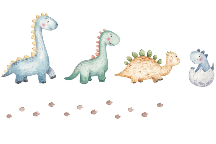 Børneseng LUK 140x70 med skuffe - Dinosaurer